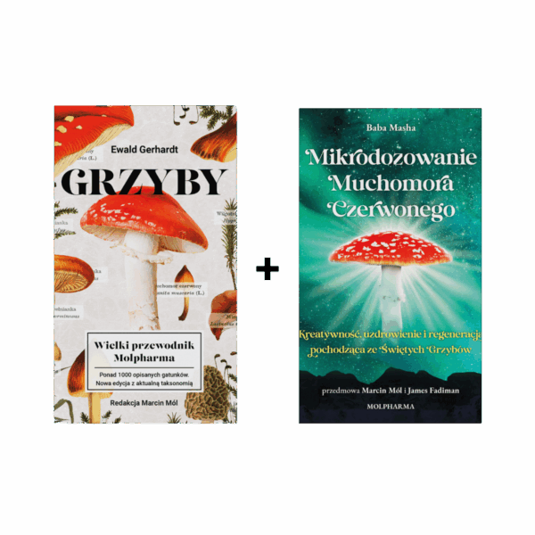 Pakiet książek: Grzyby Wielki Przewodnik Molpharma + Mikrodozowanie Muchomora Czerwonego